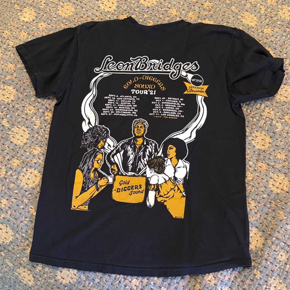 Leon Bridges Gold-Diggers Sound Tour '21 Black Graphic T-Shirt